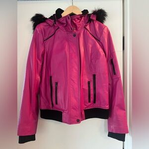 Danier Leather Fushia Motto Jacket